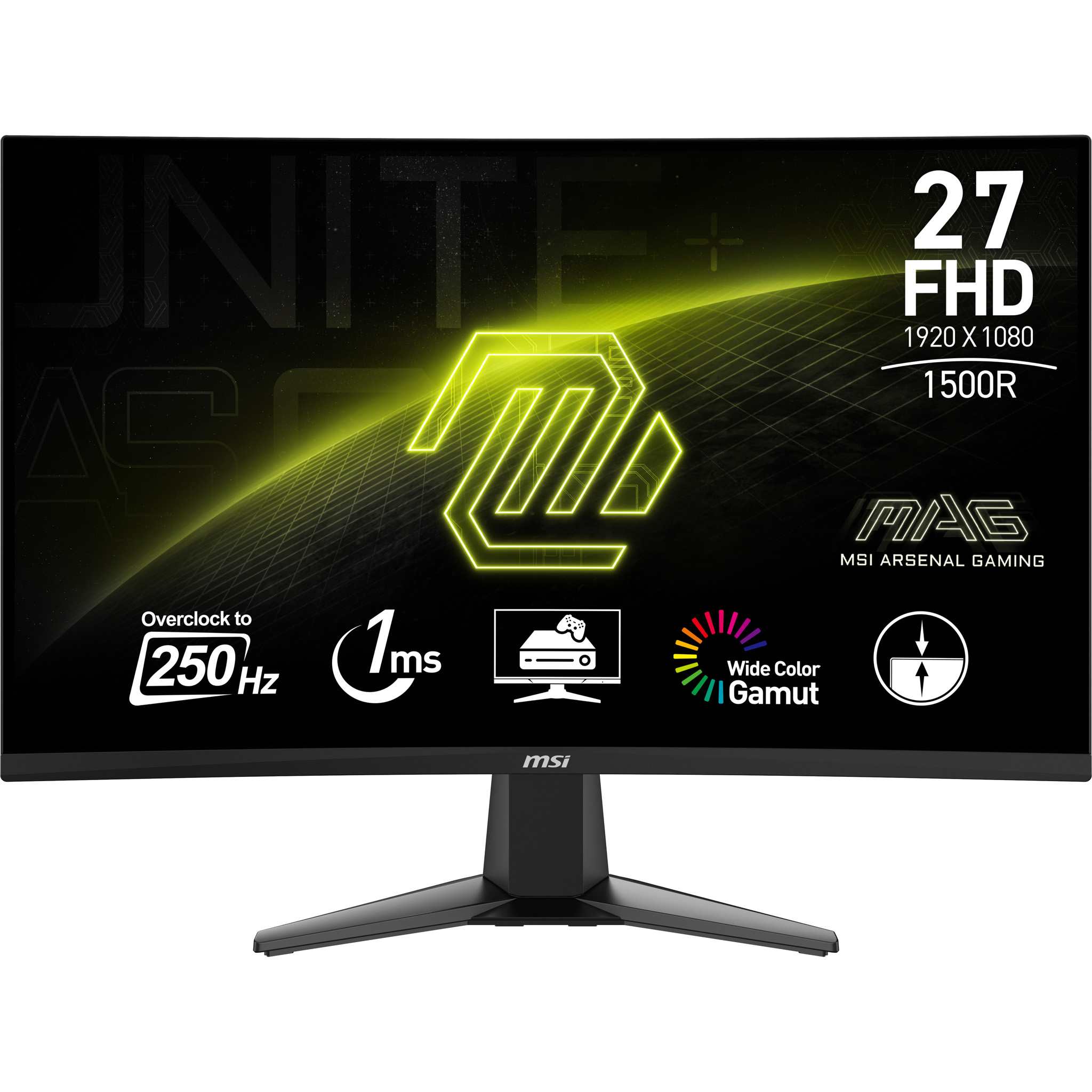 MSI Mag 27C6X 27 FullHD VA 250Hz 1Ms Adaptive-Sync Curved Gaming Monitor