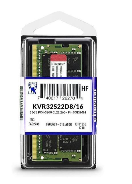 Kingston KVR32S22D8/16 DDR4 16Gb 3200Mhz 1,2V CL22 Sodimm Notebook Ram