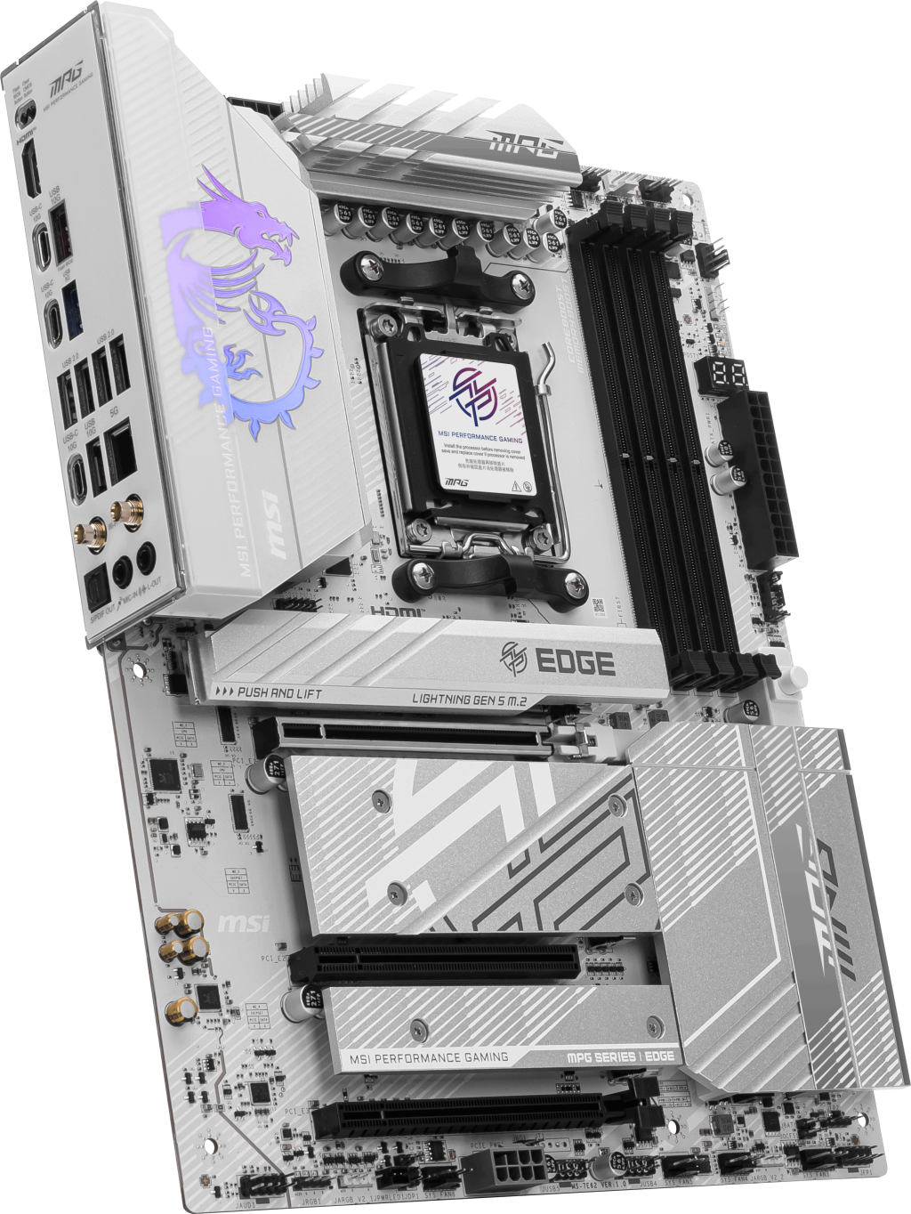 MSI MPG B850 Edge TI Wifi AM5 DDR5 8400MHZ(OC) HDMI 4x M.2 USB 10Gbs 5G ATX Anakart