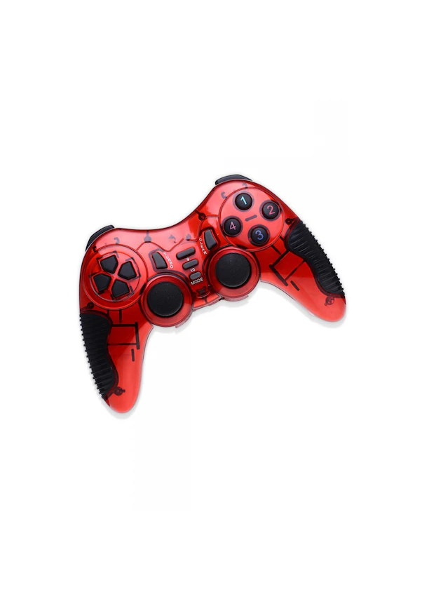 Platoon PL-2585 Double Shock Controller Usb Game Pad PC Oyun Kolu Kırmızı