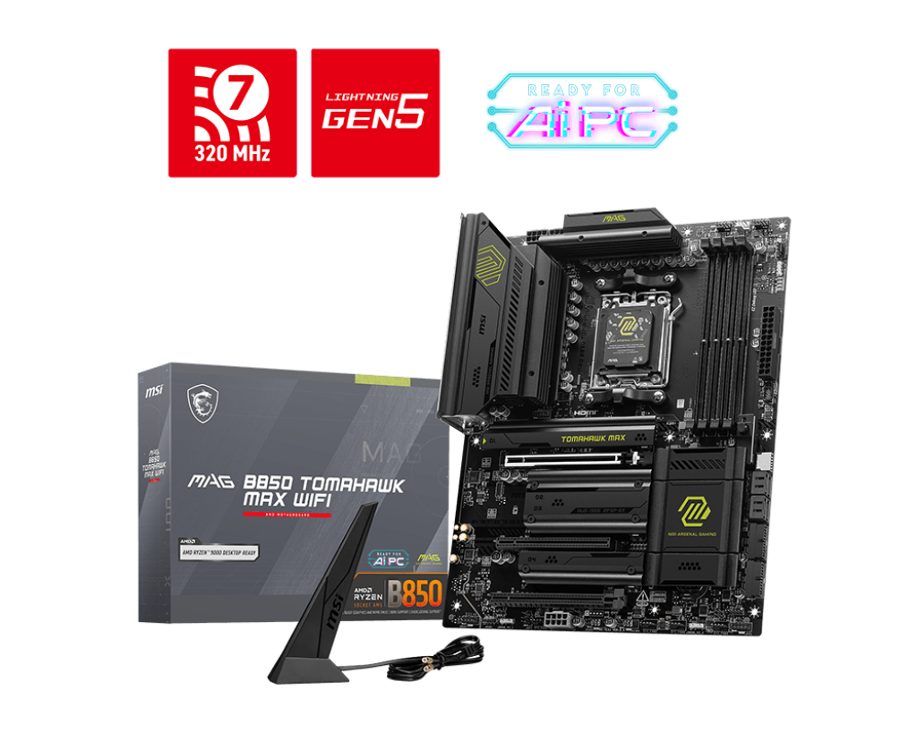 MSI MAG B850 Tomahawk Wi-Fi DDR5 8400MT/S 1XHDMI 3XM.2 ATX AM5 Anakart