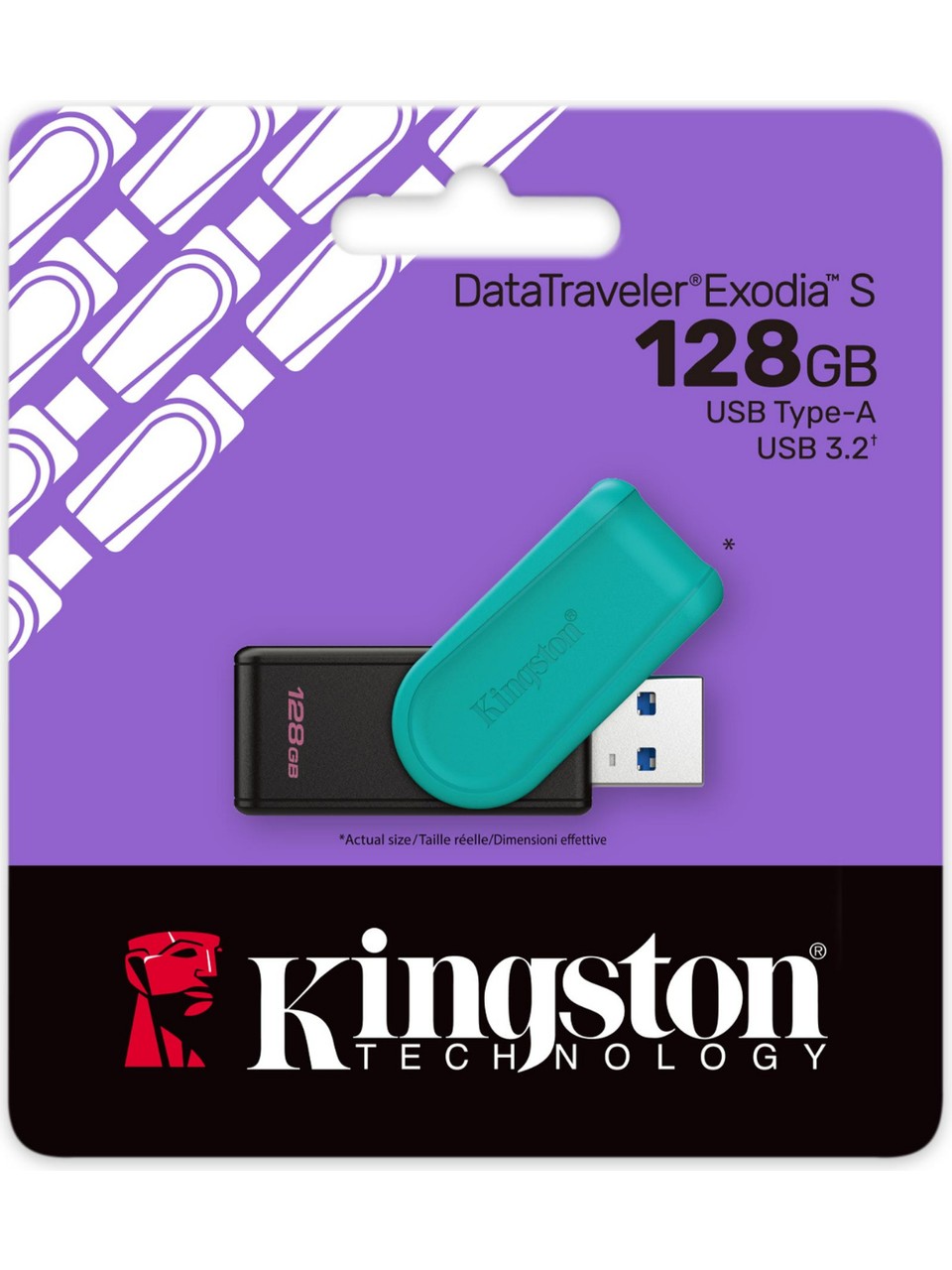 Kingston Datatraveler Exodia S 128GB USB3.2 DTXS/128GB Siyah/Turkuaz Flash Bellek