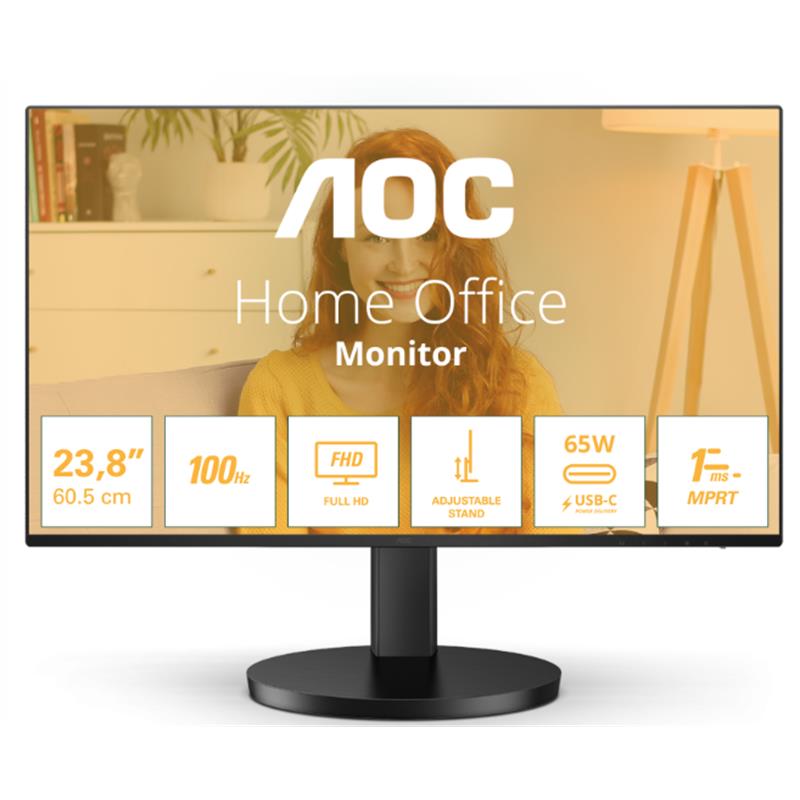 AOC 23.8 İnç 24B3CF2 IPS 1ms 100MHz Pivot Monitör