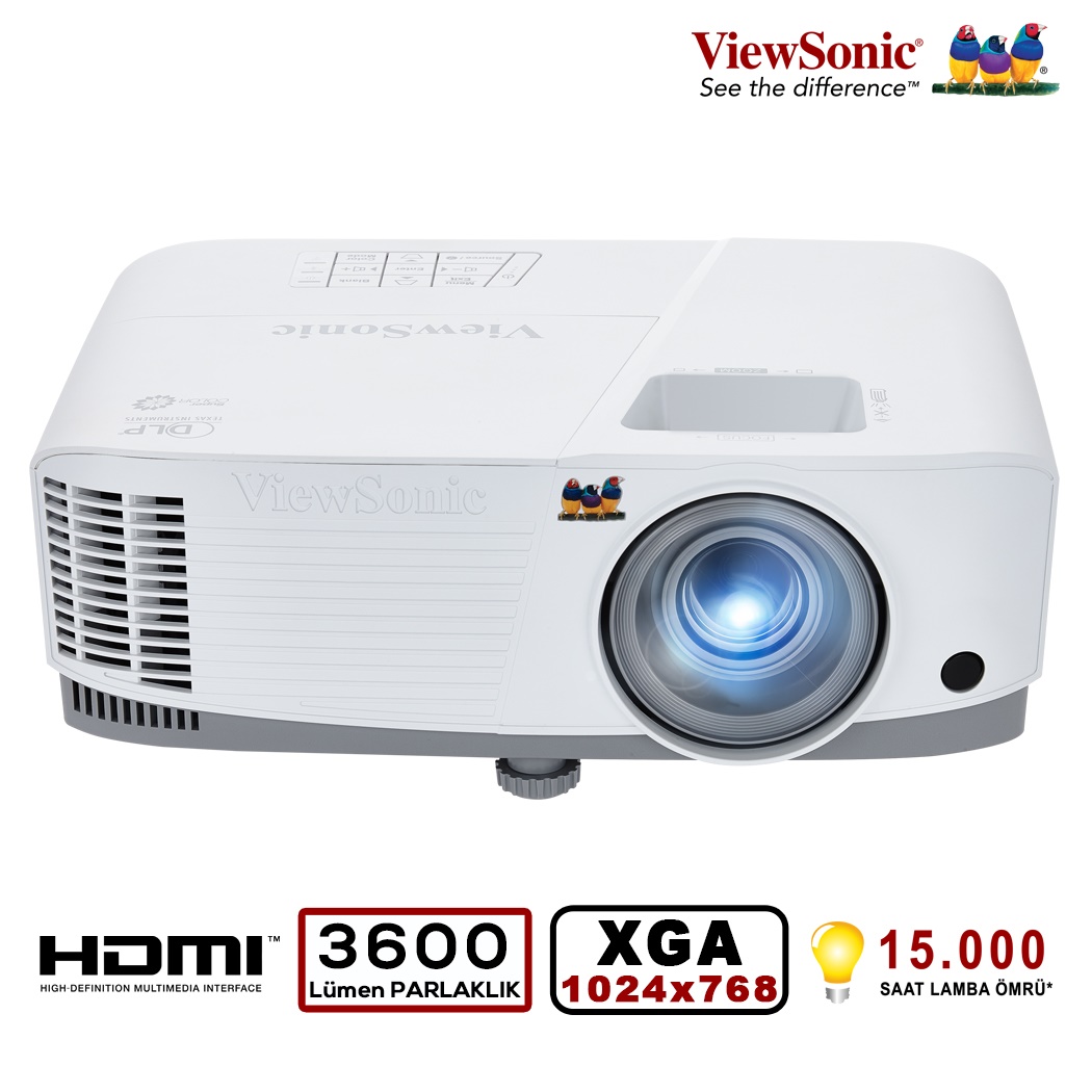 Viewsonic PA503X DLP XGA 1024X768 3800AL HDMI 3D 22000:1 Hoparlör Projksiyon