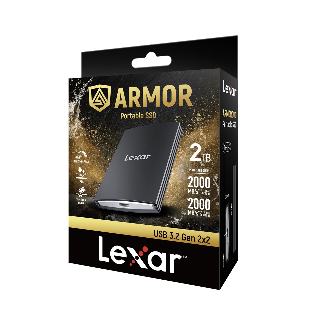 Lexar 2TB LAR700X002T-RNBNG EXT.SSD 2TB USB3.2 GEN2X2 UP TO 2000MB/S READ AND 2000MB/S Wrıte Disk