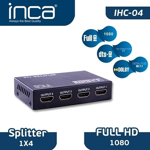 Inca IHC-04 Full HD 1 Giriş 4 Çıkış HDMI Splitter