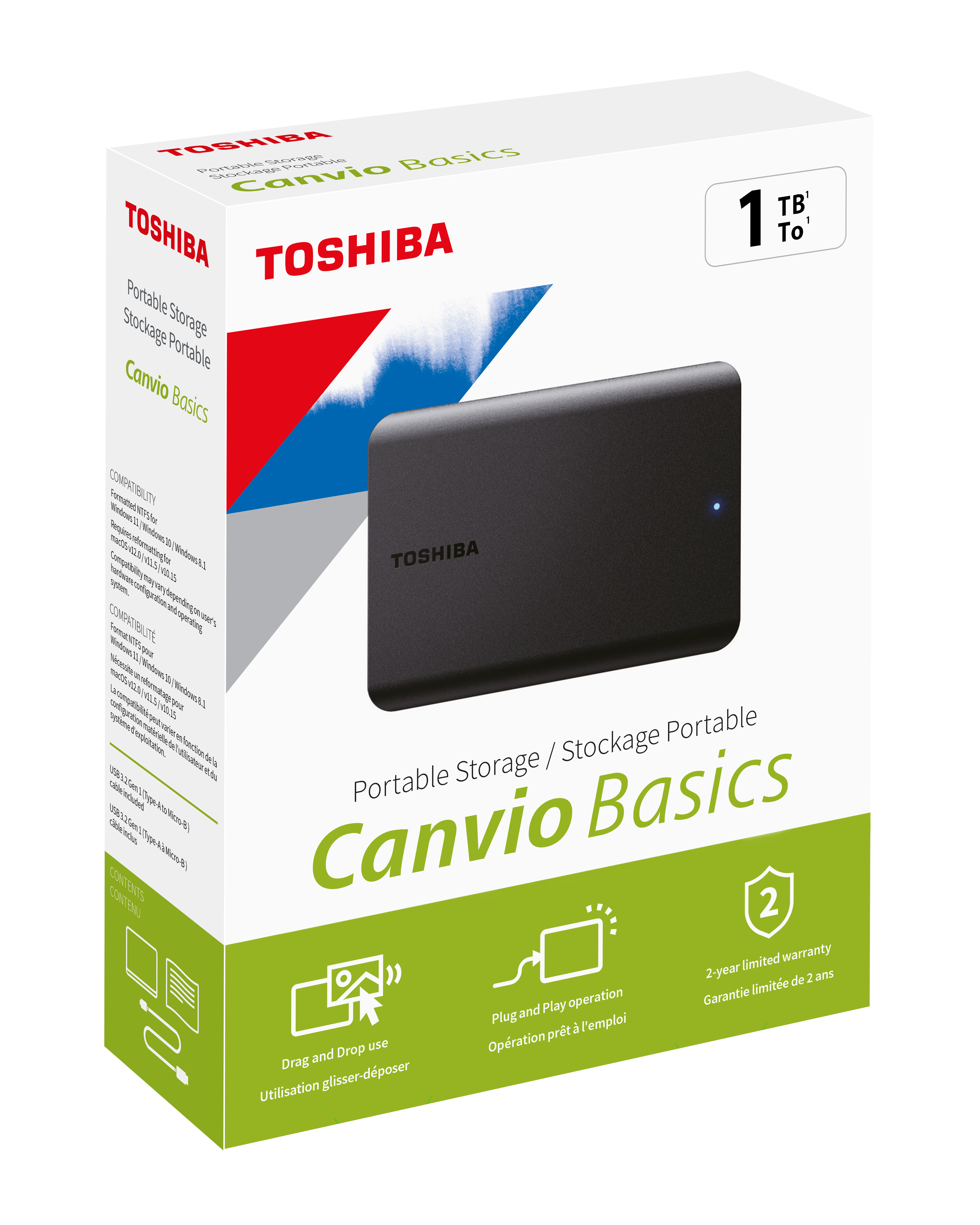 Toshiba Canvio Basics 1TB HDTB510EK3AA 2.5" USB3.2 Taşınabilir HardDisk