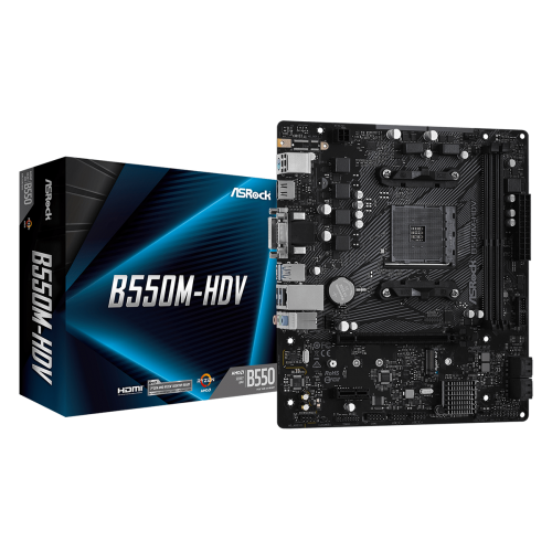 ASROCK B550M-HDV 2xDDR4 M.2 D-SUB DVI HDMI AM4 Soket Anakart