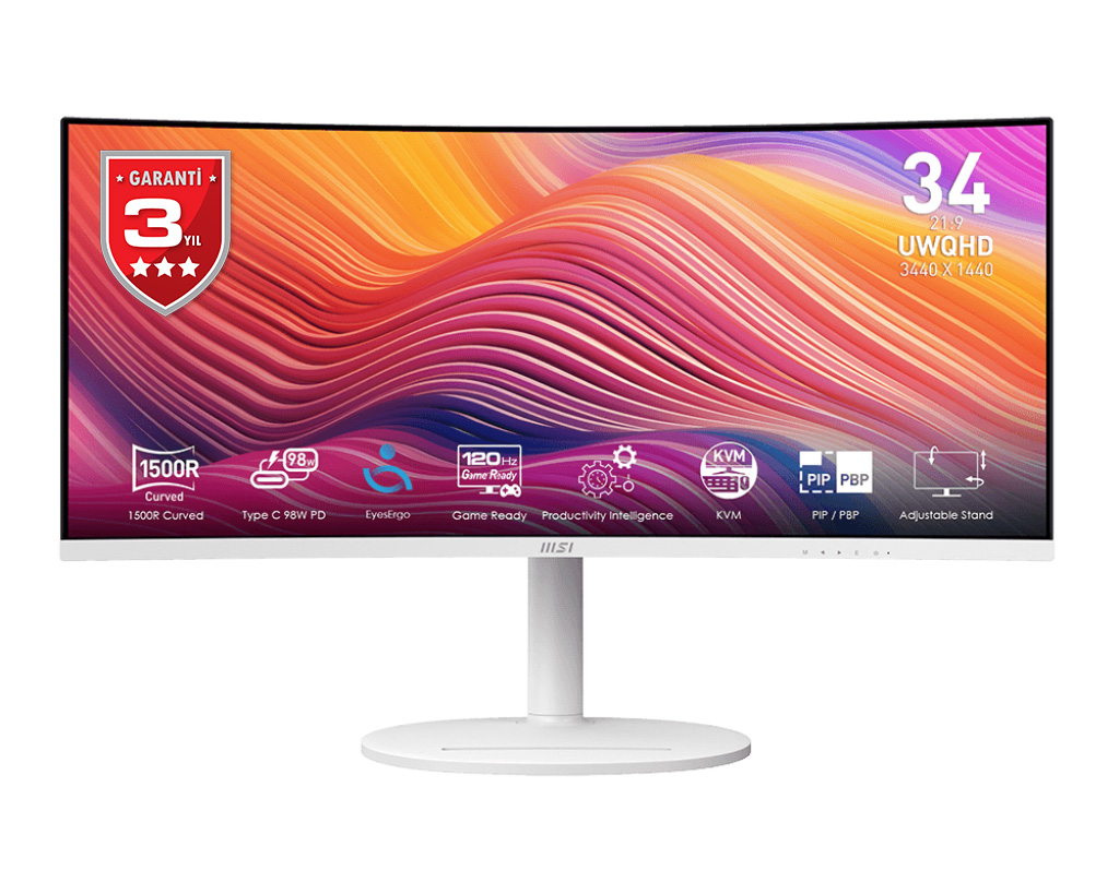 MSI 34 Modern MD342CQPW Full HD Curve IPS 120Hz 1ms Monitör