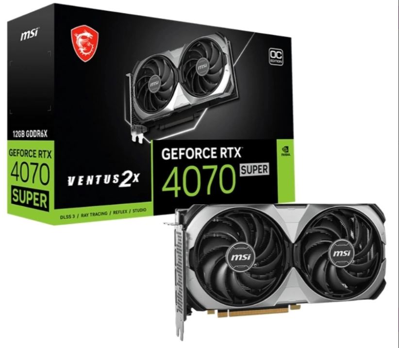 MSI Geforce RTX4070 Super 12g Ventus 2x OC 12gb GDDR6X 192bıt Ekran Kartı