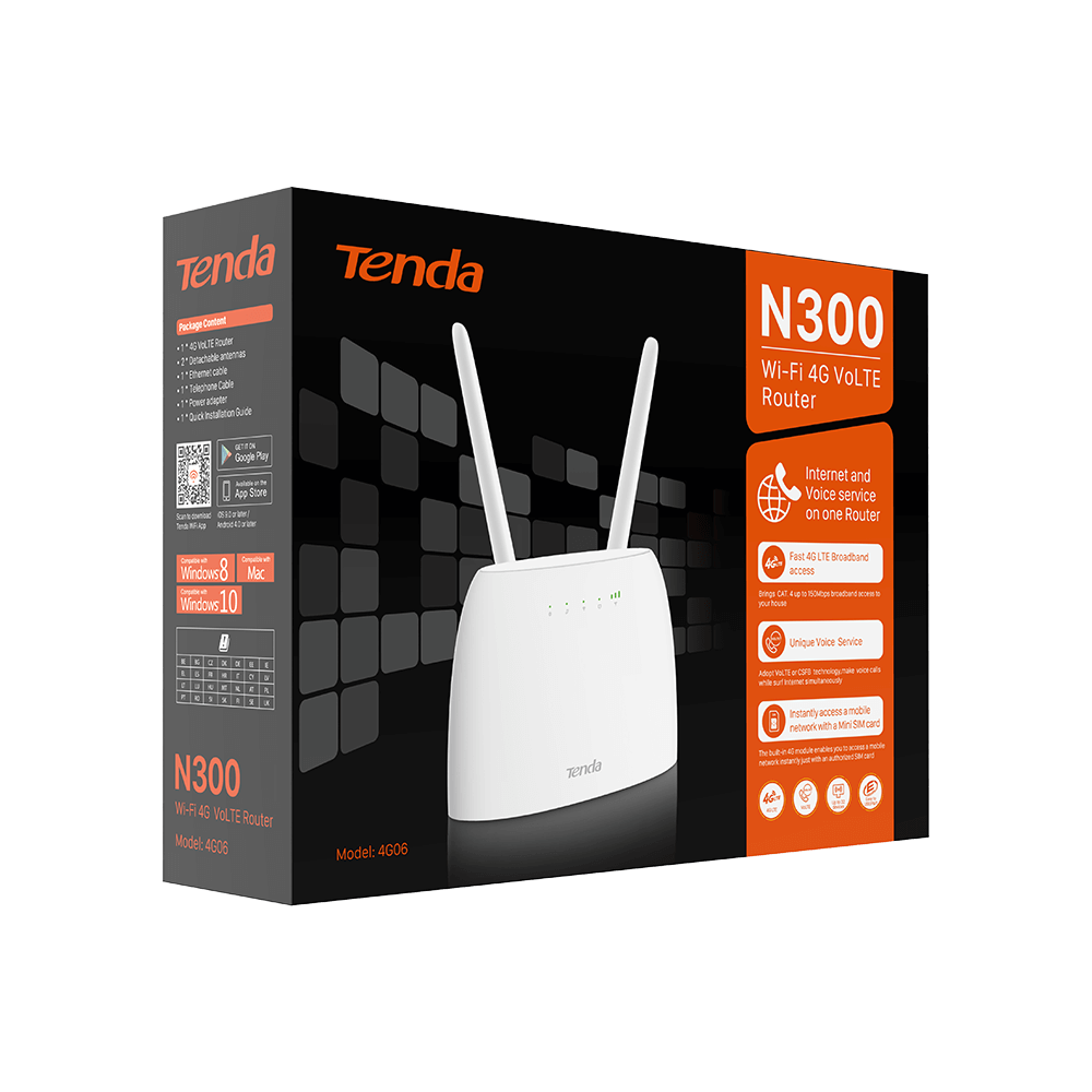 Tenda 4G06 N300 Wi-fi 4G Volte Router