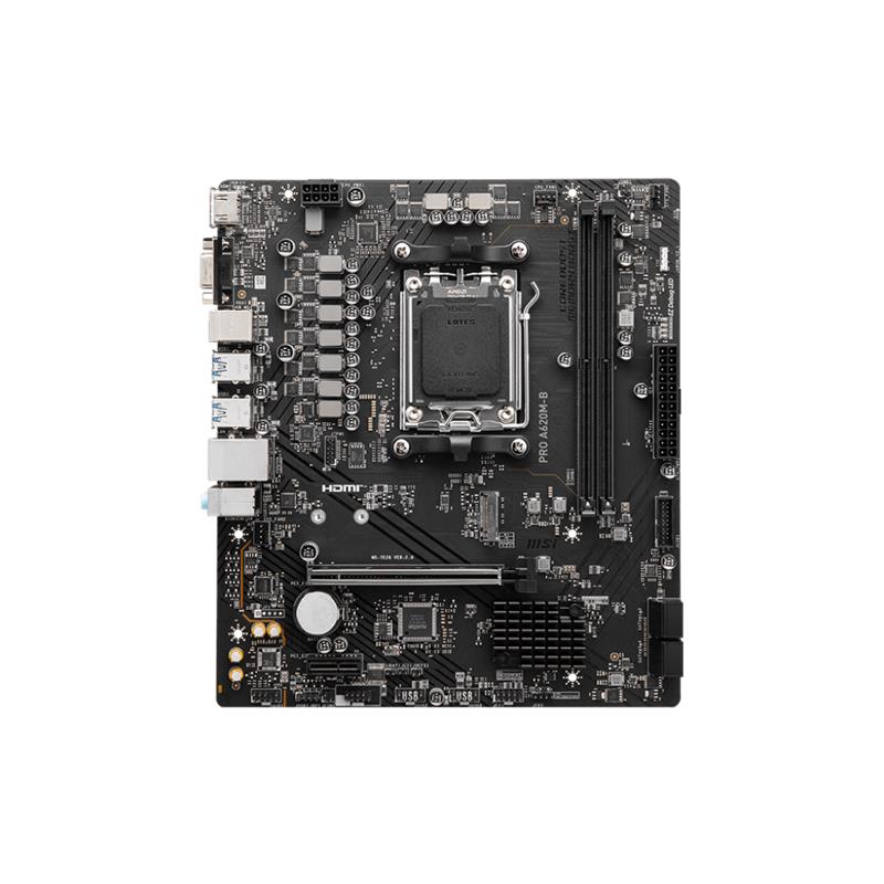 MSI Pro A620M-B DDR5 6800MT/S 1XVGA 1XHDMI 1XM.2 USB3.2 MATX AM5 (AMD 7000,8000 VE 9000 Seri İşlemci Uyumlu)