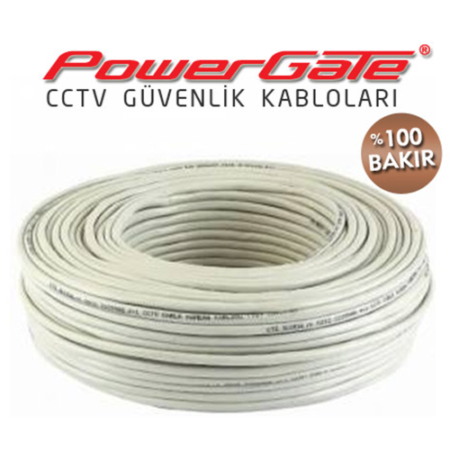 PowerGate VIA 120mt 2+1 (2x0,22+0,22) %100 Bakır CCTV Güvenlik Kablosu
