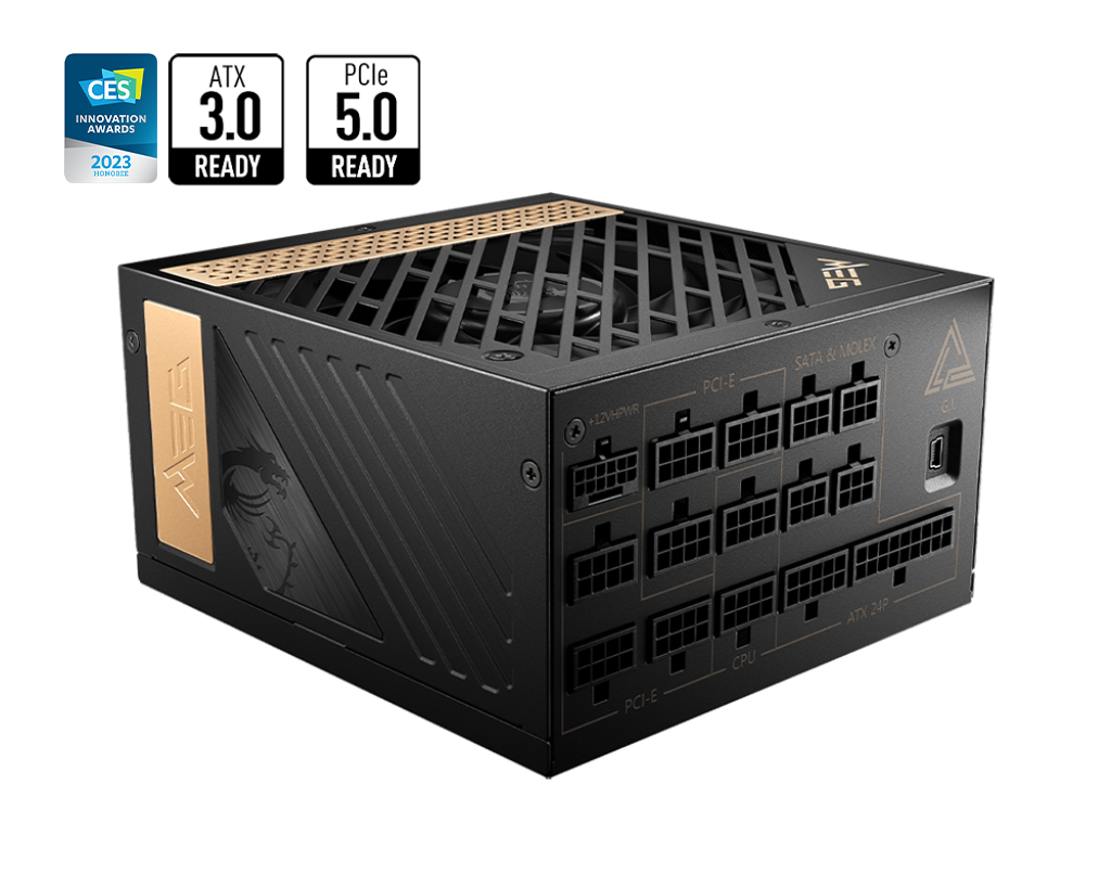 MSI Meg AI1300P PCIE5 1300W 80+ Platinum Power Supply
