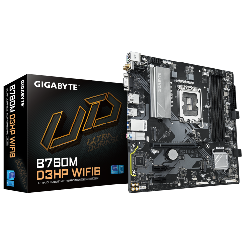 Gigabyte B760M D3HP WIFI6 4xDDR5 2xM.2 DP HDMI VGA Wi-Fi 6E Bluetooth v5.3 12-13.14.Nesil LGA1700 Soket Anakart