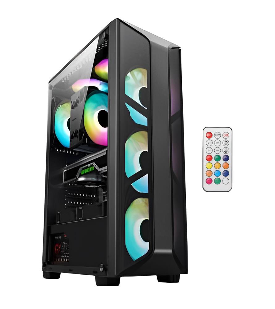 Aztech AZT101 RGB 5 Fanlı Siyah ATX Oyuncu Kasası