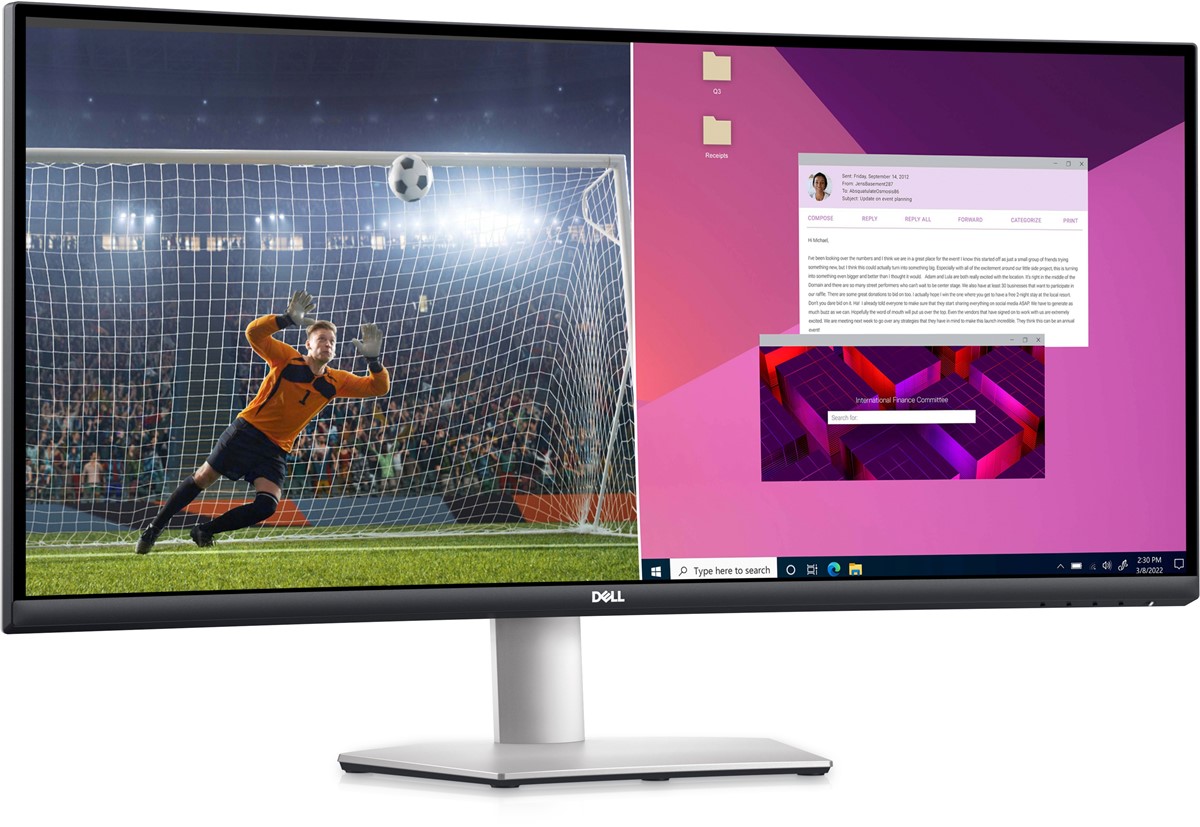 Dell S3423DWC 34 4Ms USB-C WQHD Led Monitör 4Ms 100Hz 3440 x 1440 VESA 1x DP 2x HDMI