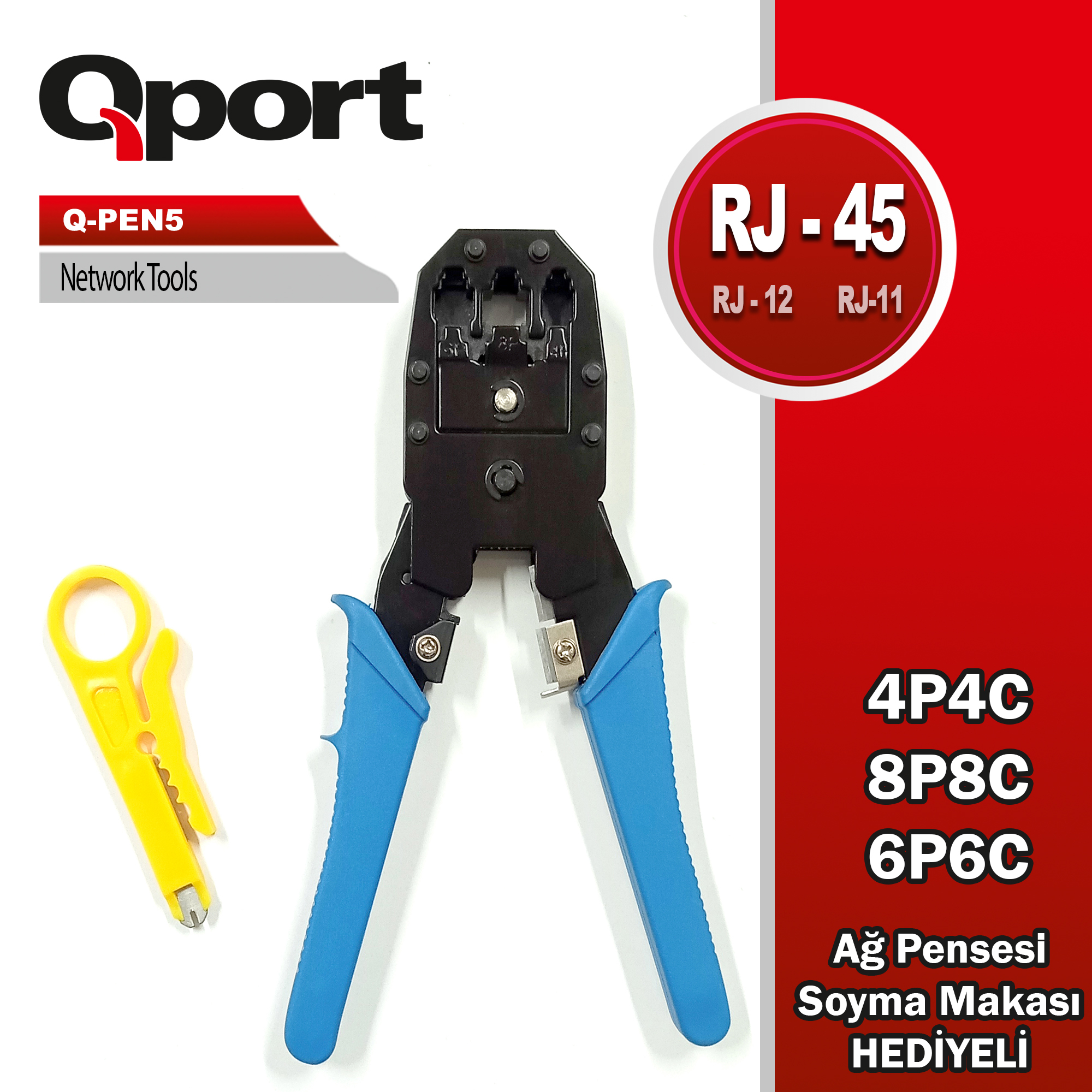 Qport Q-Pen5 RJ45/RJ11 Sıkma Pensesi