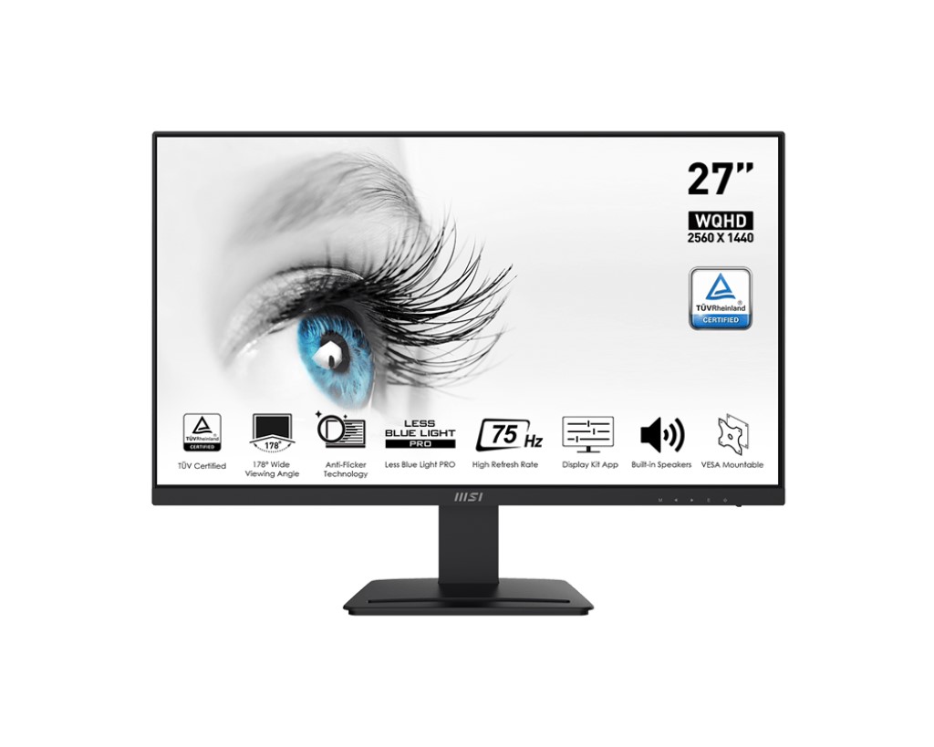 27" Msi Pro MP273QV 2560X1440 (QHD) Flat 75HZ 4MS 16:9 Flat Pro Monitör
