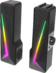 Mikado MD-S157 2.0 5Wx2CH RGB Ledli Oyuncu Siyah USB Sound Bar Speaker Hoparlör