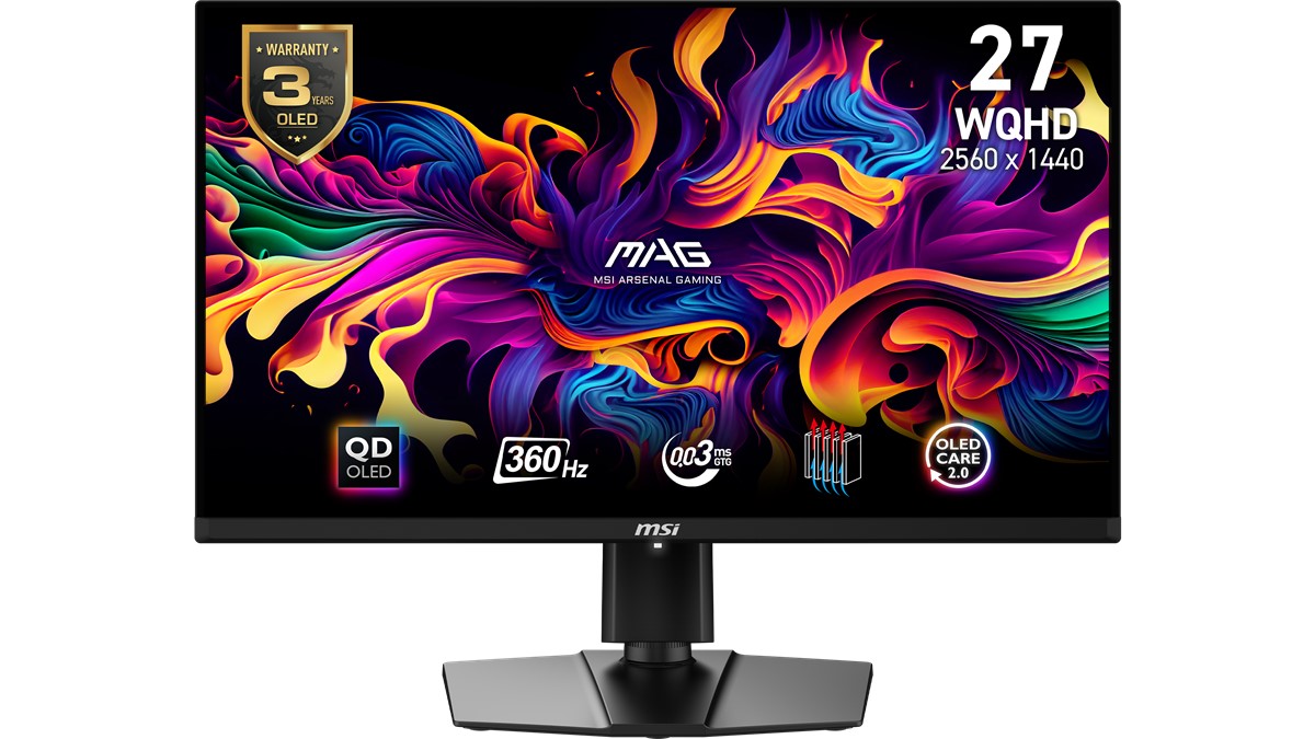 MSI Mag 271QPX QD-OLED E2 26.5 WQHD Flat 240Hz 0.03Ms FreeSync Gaming Monitor