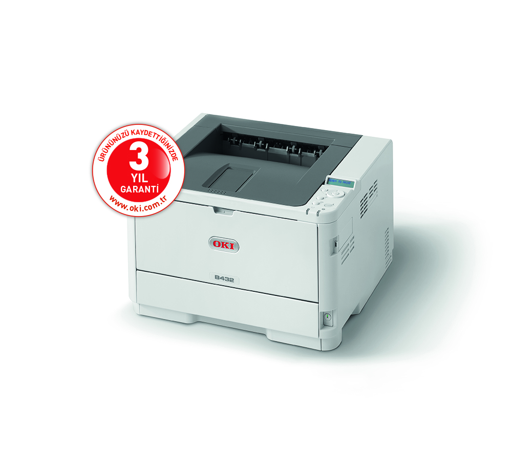 Oki 45762012 B432DN Euro A4 Tek Fonksiyonlu Siyah Lazer Yazıcı