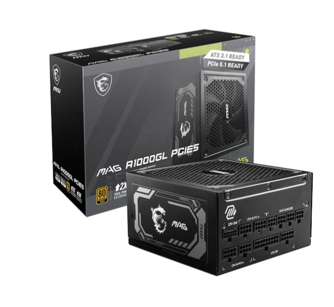 MSI Mag A1000GL Gen5 1000W 80+ Gold Power Supply