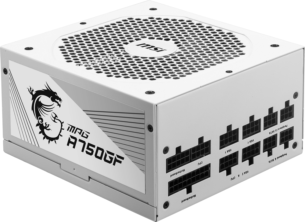 MSI MPG A750GF WHITE 750W 80+ Gold Full Modüler 140mm Fanlı PSU