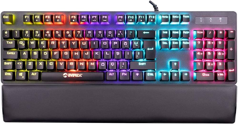 Everest KB-GX7 BLUESKY 21 Işık Efektli BLUE SWITCH Bilek Destekli Mekanik Gaming Oyuncu Klavyesi
