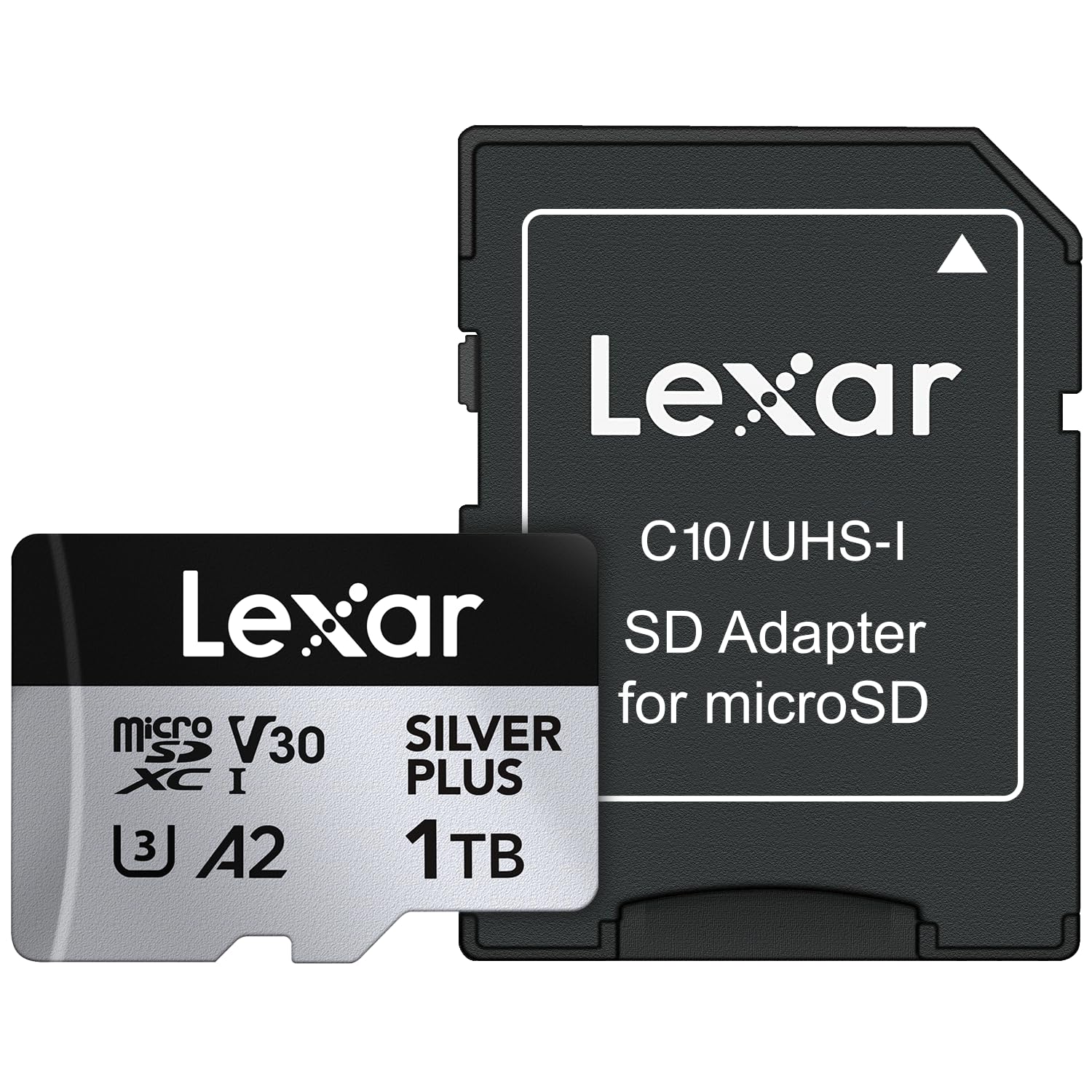 Lexar 1TB LMSSIPL001T-BNANG MicroSD High-Performance Silver Plus MICROSDXC UHS-I Up To 205MB/S Read 150MB/S Write C10 A2 V30 U3 With Adapter