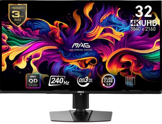 MSI Mag 31.5 321UPX QD-OLED Ultra HD Flat 240Hz 0.03ms Freesync Gaming Monitör