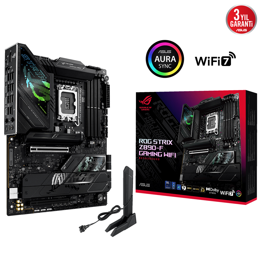 Asus Rog Strix Z890-F Gaming Wifi DDR5 5XM2 USB3.2 RGB Lan ATX Anakart