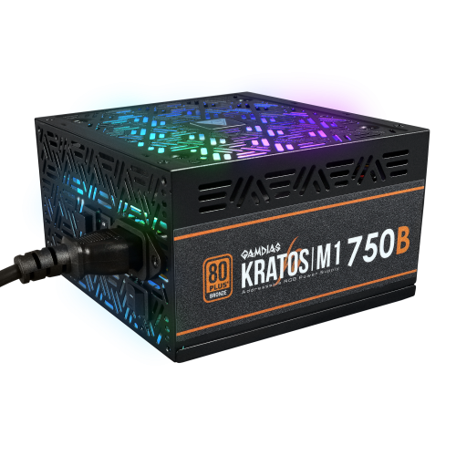 GAMDIAS KRATOS M1-750B, 750W, 80+ Bronze,  RGB, GAMING, ATX, Power Supply (PSU)