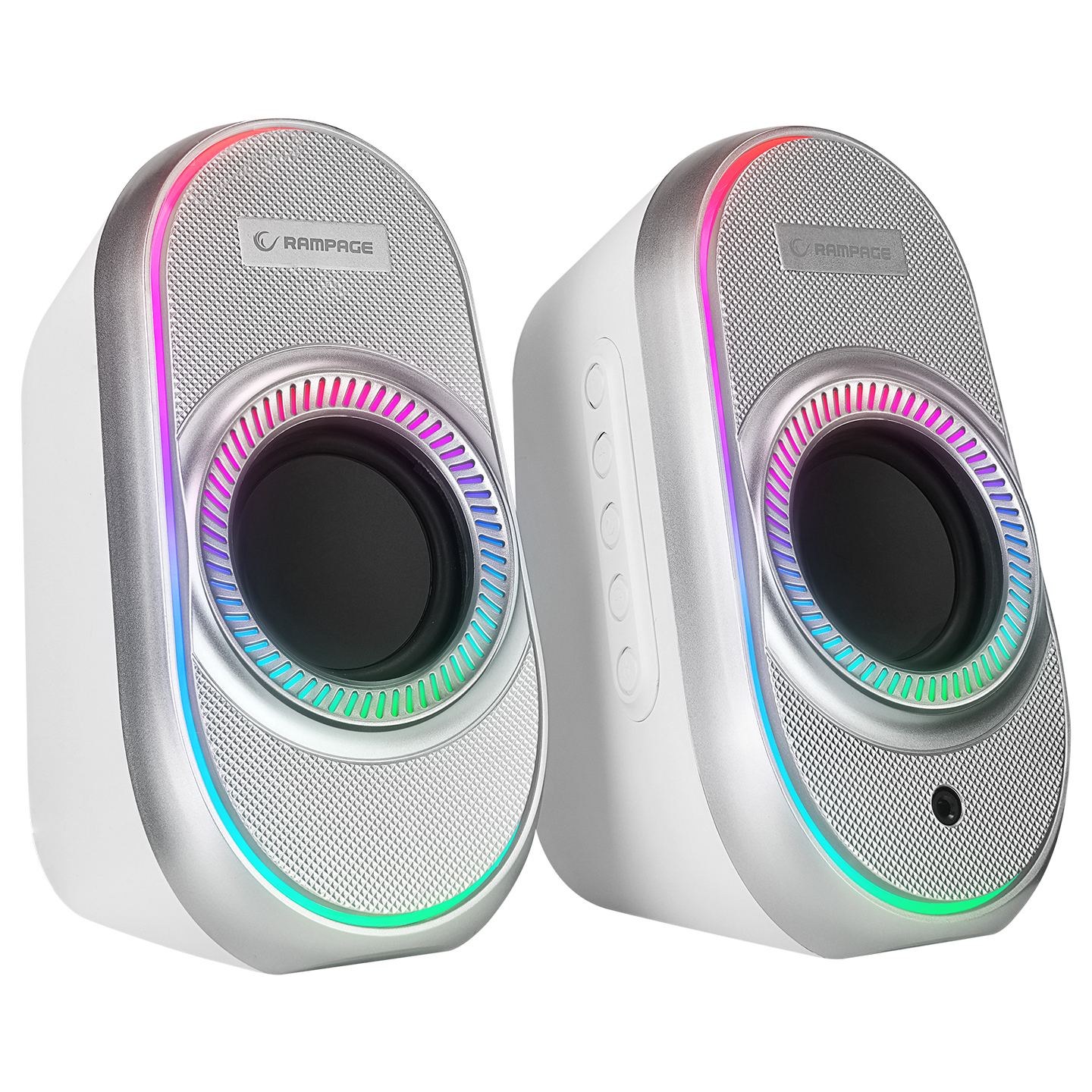 Rampage RMS-X3 2.0 6W Bluetooth Özellikli Beyaz Multimedia RGB Işıklı Gaming USB Speaker