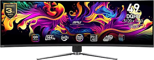 MSI 49 MPG 491CQPX QD-OLED Dual Quad HD Curved QD-OLED 240Hz 0.03ms G-Sync Compatible Gaming Monitör