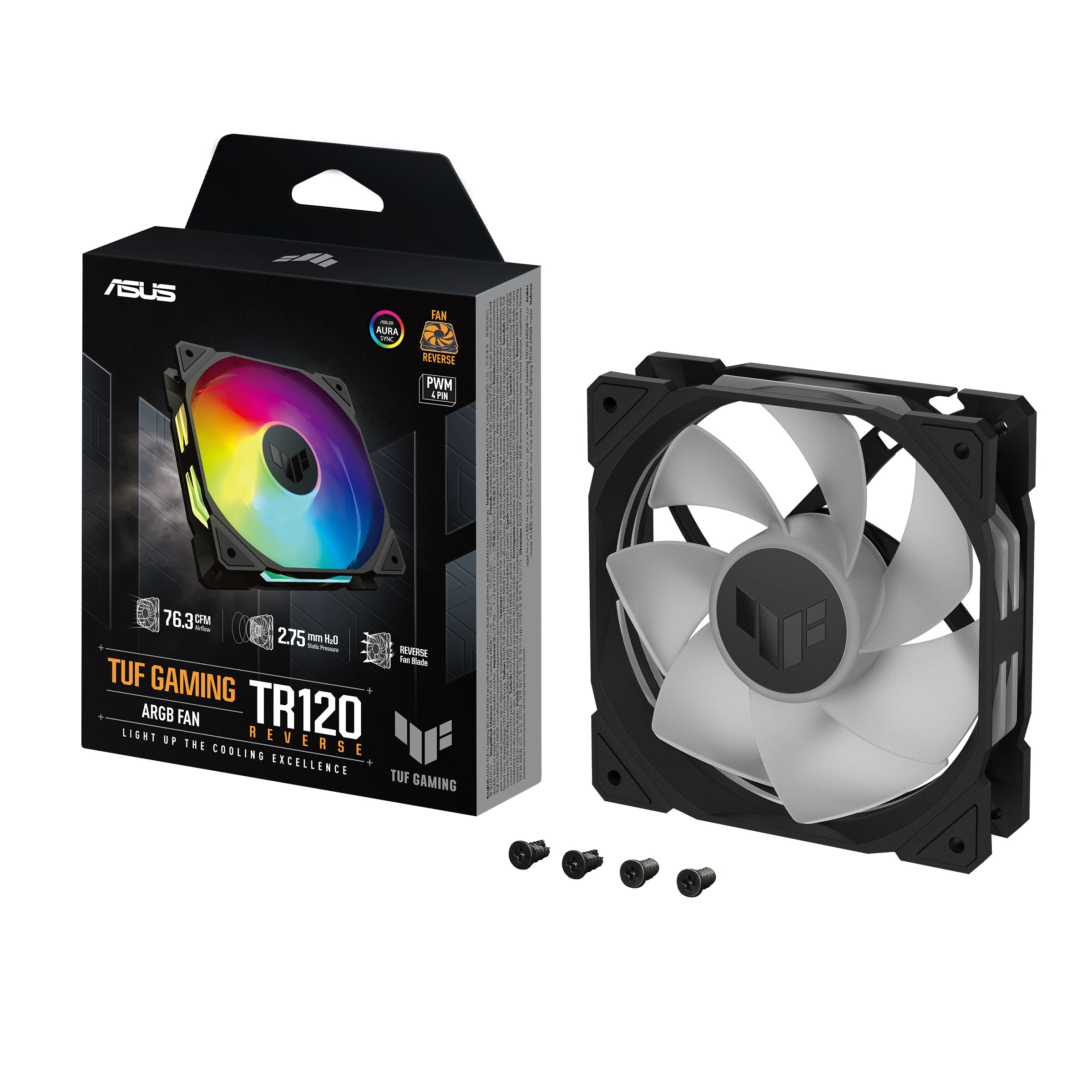Asus Tuf TR120 Reverse Soğutucu Ters Hava Akışlı Adreslenebilir ARGB 120mm Siyah Kasa Fanı