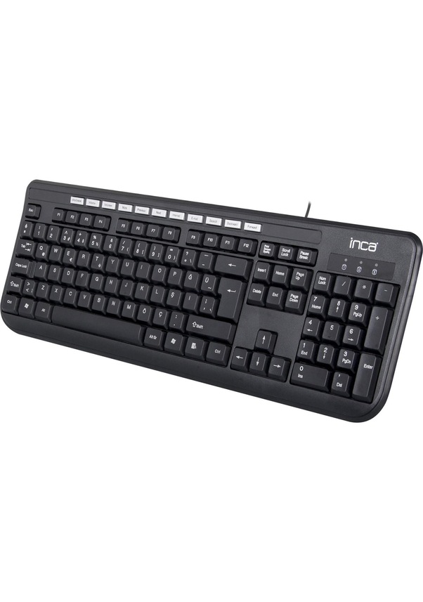 Inca IK-254QU Q-USB Multimedya Lazer baskılı Siyah Klavye