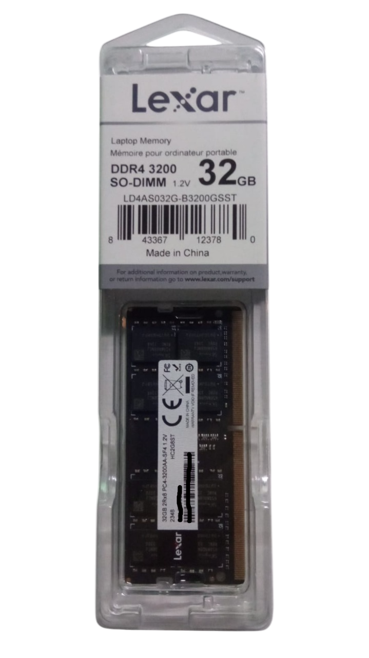 Lexar NB 32GB DDR4 LD4AS032G-B3200GSST SODIMM 3200Mhz CL22 1.2V Laptop Ram
