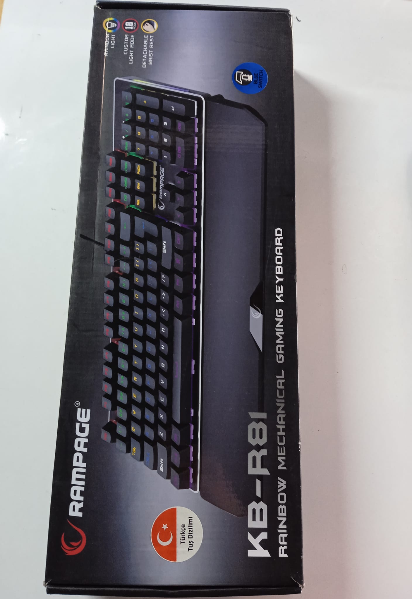 Rampage KB-R81 Mavi Switch Gökkuşağı Ledli Rgb Oyuncu Klavyesi (OUTLET)