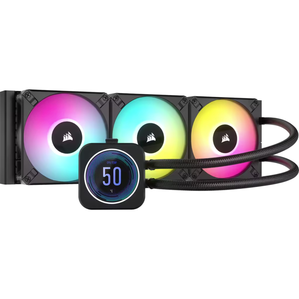 Corsair İcue H150İ Elite LCD XT 360mm 3 X AF120 RGB Fan LCD Ekran İcue Commander Core Kontrolcü Siyah Dahil Sıvı İşlemci Soğutucusu