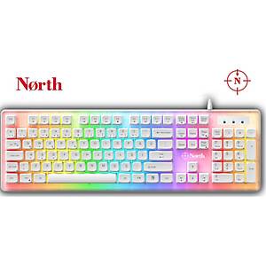 North Paladin Mekanik Hisli T�rk�e RGB Beyaz Premium Gaming Klavye