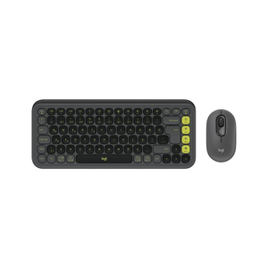 Logitech Pop Icon Combo Siyah-Ye�il 920-013075 Kablosuz T�rk�e Q Klavye Mouse Set