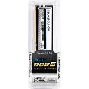 Team Elite Plus Silver 16 GB (1x16GB) 5600 Mhz DDR5 CL46 U-DIMM Ram  (TPSD516G5600HC4601)