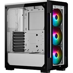 Corsair CC-9011191-WW Icue 220T RGB Cam On Panel Temperli Cam Yan Panel Mid Tower Oyuncu Bilgisayar Kasas� Beyaz