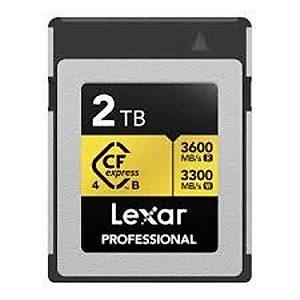 Lexar 2TB LCXEXP4002T-RNENG CF-Exp Professional Gold Series CfExpress Type-B Card Up To 3600mb/s Read 3300mb/s Write