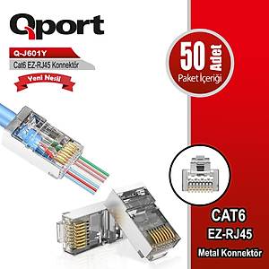 Qport Q-J601Y CAT6 EZ-RJ45 Yeni nesil 50 lik Konnekt�r