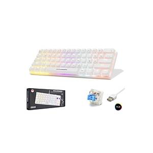 Hadron G508B Beyaz Kablolu Mini Mekanik Blue Switch Rgb Oyuncu Klavyesi