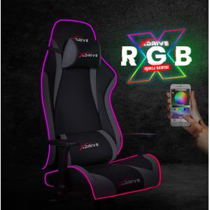 XDrive Ak�nc� Profesyonel Oyuncu Koltu�u RGB I��kl� Gri