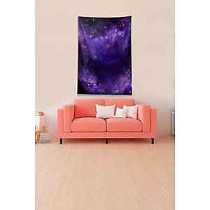 Mor Galaksi Desenli Leke Tutmaz Kadife Kuma� Duvar �rt�s� Duvar Hal�s� Tapestry