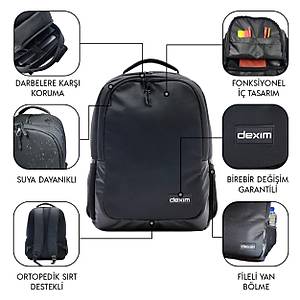 Dexim DXBP12 Notebook 15.6 Venio Siyah (Suya Dayan�kl�) S�rt �antas�